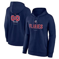 Women's Navy Liberty Flames Personalized Name & Number Midfielder Pullover Hoodie