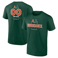 Men's Green Miami Hurricanes Personalized Name & Number Midfielder T-Shirt