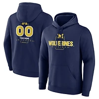Men's Navy Michigan Wolverines Personalized Name & Number Midfielder Pullover Hoodie