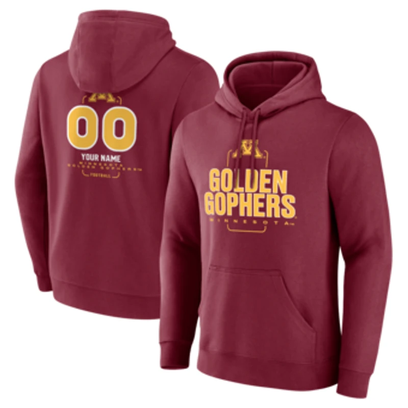 Men's Maroon Minnesota Golden Gophers Personalized Name & Number Midfielder Pullover Hoodie