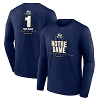 Men's Navy Notre Dame Fighting Irish Personalized Any Name Midfielder Long Sleeve T-Shirt