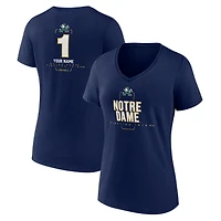 Women's Navy Notre Dame Fighting Irish Personalized Any Name Midfielder V-Neck T-Shirt