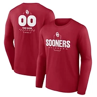 Men's Crimson Oklahoma Sooners Personalized Name & Number Midfielder Long Sleeve T-Shirt