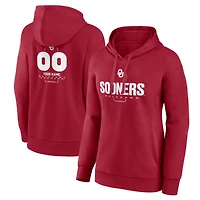 Women's Crimson Oklahoma Sooners Personalized Name & Number Midfielder Pullover Hoodie