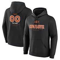 Men's Black Oklahoma State Cowboys Personalized Name & Number Midfielder Pullover Hoodie