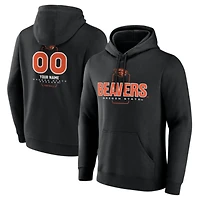 Men's Black Oregon State Beavers Personalized Name & Number Midfielder Pullover Hoodie