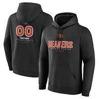 Men's Black Oregon State Beavers Personalized Name & Number Midfielder Pullover Hoodie