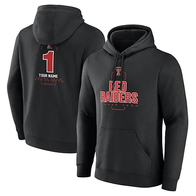 Men's Black Texas Tech Red Raiders Personalized Any Name Midfielder Pullover Hoodie