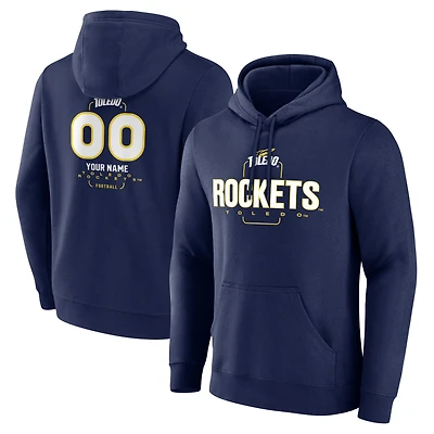Men's Navy Toledo Rockets Personalized Name & Number Midfielder Pullover Hoodie