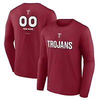 Men's Cardinal Troy University Trojans Personalized Name & Number Midfielder Long Sleeve T-Shirt