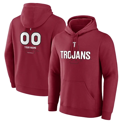 Men's Cardinal Troy University Trojans Personalized Name & Number Midfielder Pullover Hoodie