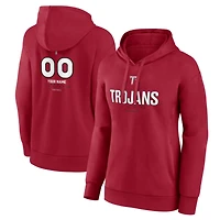 Women's Cardinal Troy University Trojans Personalized Name & Number Midfielder Pullover Hoodie