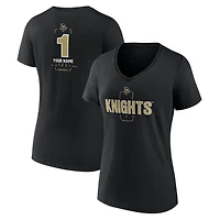 Women's Black UCF Knights Personalized Any Name Midfielder V-Neck T-Shirt