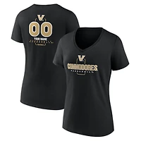 Women's Black Vanderbilt Commodores Personalized Name & Number Midfielder V-Neck T-Shirt