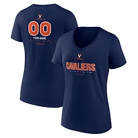 Women's Navy Virginia Cavaliers Personalized Name & Number Midfielder V-Neck T-Shirt