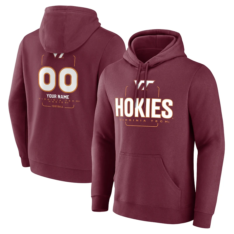 Men's Maroon Virginia Tech Hokies Personalized Name & Number Midfielder Pullover Hoodie