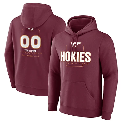 Men's Maroon Virginia Tech Hokies Personalized Name & Number Midfielder Pullover Hoodie