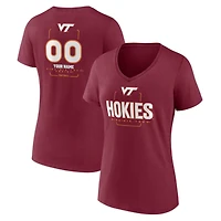 Women's Maroon Virginia Tech Hokies Personalized Name & Number Midfielder V-Neck T-Shirt