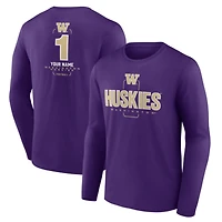 Men's Purple Washington Huskies Personalized Any Name Midfielder Long Sleeve T-Shirt