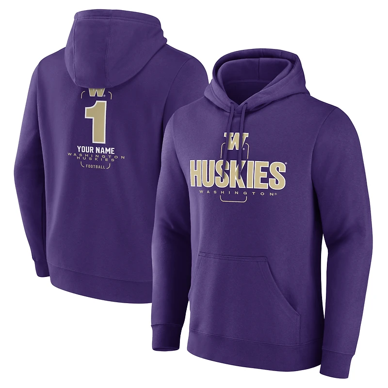 Men's Purple Washington Huskies Personalized Any Name Midfielder Pullover Hoodie