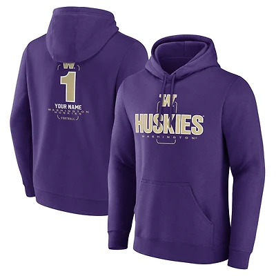 Men's Purple Washington Huskies Personalized Any Name Midfielder Pullover Hoodie