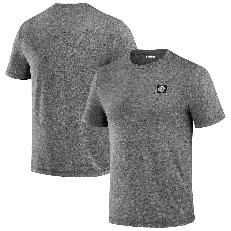 Men's J. Palmer  Heather Black Ohio State Buckeyes Four Down T-Shirt