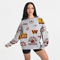 Women's Gameday Couture Heather Gray Washington Commanders Always On Repeat Fleece Sweatshirt