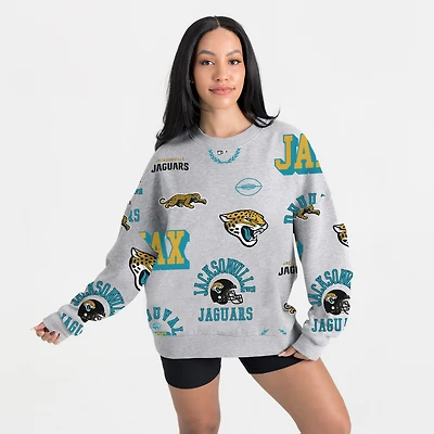 Women's Gameday Couture Heather Gray Jacksonville Jaguars Always On Repeat Fleece Sweatshirt