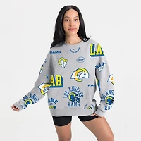 Women's Gameday Couture Heather Gray Los Angeles Rams Always On Repeat Fleece Sweatshirt