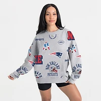 Women's Gameday Couture Heather Gray New England Patriots Always On Repeat Fleece Sweatshirt