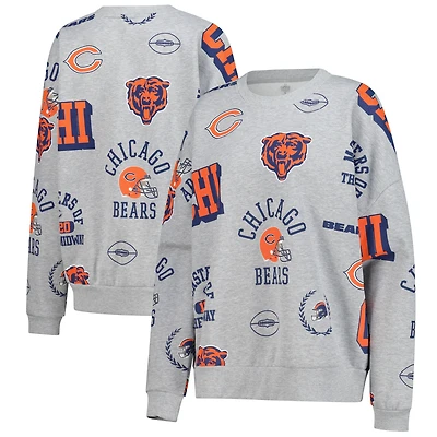 Women's Gameday Couture Heather Gray Chicago Bears Always On Repeat Fleece Sweatshirt