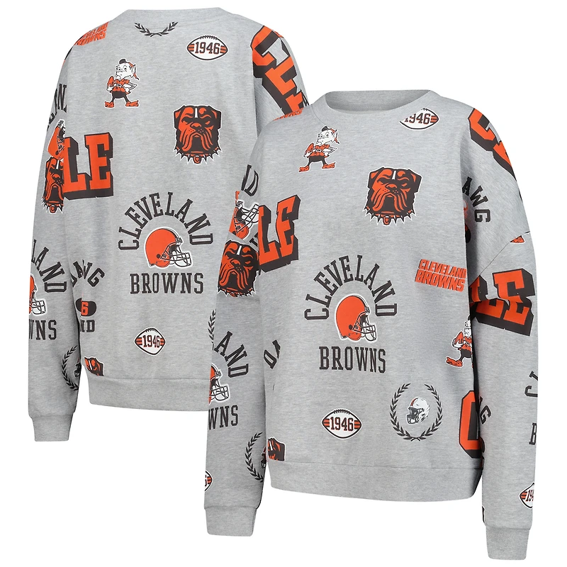 Women's Gameday Couture Heather Gray Cleveland Browns Always On Repeat Fleece Sweatshirt