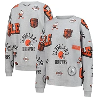 Women's Gameday Couture Heather Gray Cleveland Browns Always On Repeat Fleece Sweatshirt