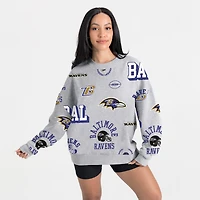 Women's Gameday Couture Heather Gray Baltimore Ravens Always On Repeat Fleece Sweatshirt