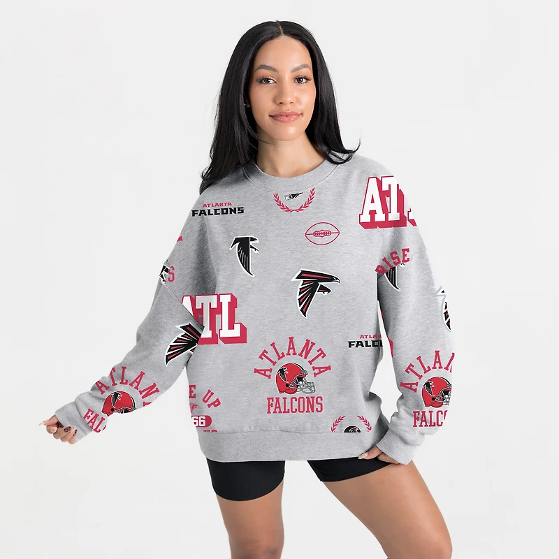 Women's Gameday Couture Heather Gray Atlanta Falcons Always On Repeat Fleece Sweatshirt