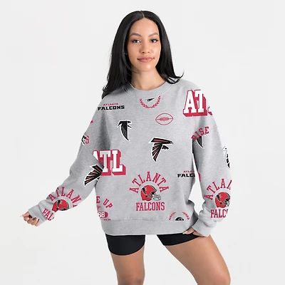 Women's Gameday Couture Heather Gray Atlanta Falcons Always On Repeat Fleece Sweatshirt