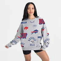 Women's Gameday Couture Heather Gray Buffalo Bills Always On Repeat Fleece Sweatshirt