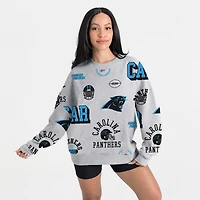Women's Gameday Couture Heather Gray Carolina Panthers Always On Repeat Fleece Sweatshirt