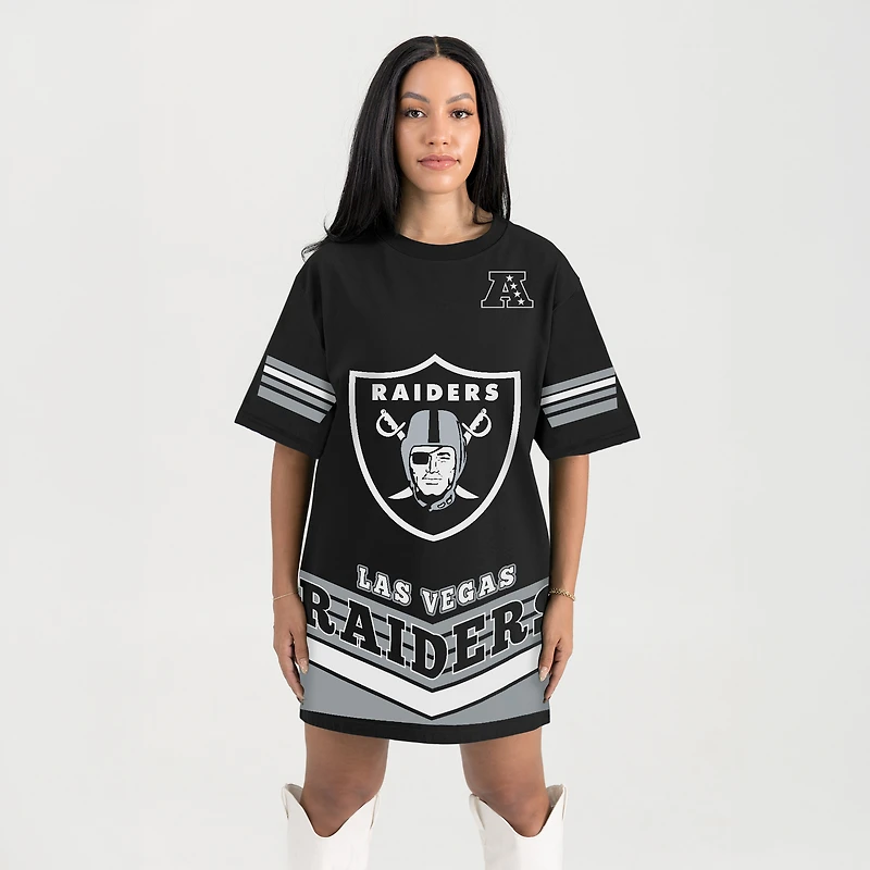 Women's Gameday Couture Black Las Vegas Raiders Perfect Score Vintage T-Shirt Dress