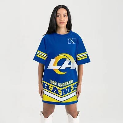Women's Gameday Couture Royal Los Angeles Rams Perfect Score Vintage T-Shirt Dress