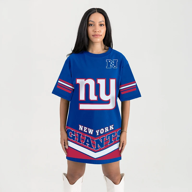 Women's Gameday Couture Royal New York Giants Perfect Score Vintage T-Shirt Dress