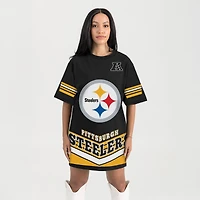 Women's Gameday Couture Black Pittsburgh Steelers Perfect Score Vintage T-Shirt Dress