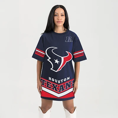 Women's Gameday Couture Navy Houston Texans Perfect Score Vintage T-Shirt Dress