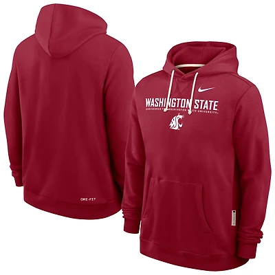 Men's Nike Crimson Washington State Cougars 2025 Sideline Performance Pullover Hoodie