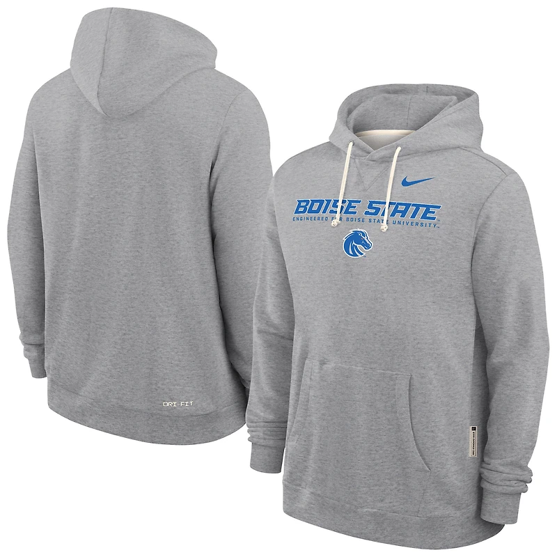 Men's Nike Heather Gray Boise State Broncos 2025 Sideline Standard Issue Dri-FIT Hoodie