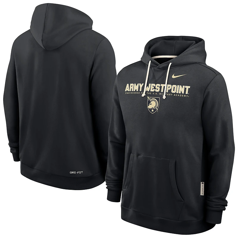 Men's Nike Heather Gray Army Black Knights 2025 Sideline Performance Pullover Hoodie