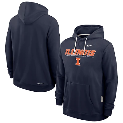 Men's Nike Navy Illinois Fighting Illini 2025 Sideline Performance Pullover Hoodie