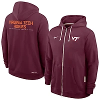 Men's Nike Maroon Virginia Tech Hokies 2025 Sideline Performance Full-Zip Hoodie