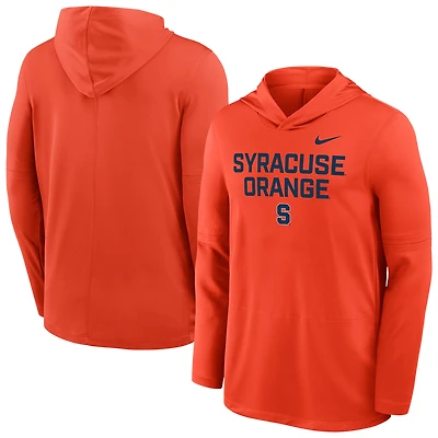Men's Nike Orange Syracuse 2025 Sideline Dri-FIT Long Sleeve Hoodie T-Shirt