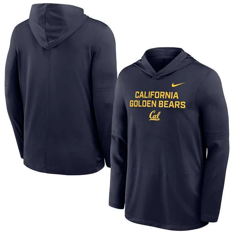 Men's Nike Navy Cal Bears 2025 Sideline Dri-FIT Long Sleeve Hoodie T-Shirt